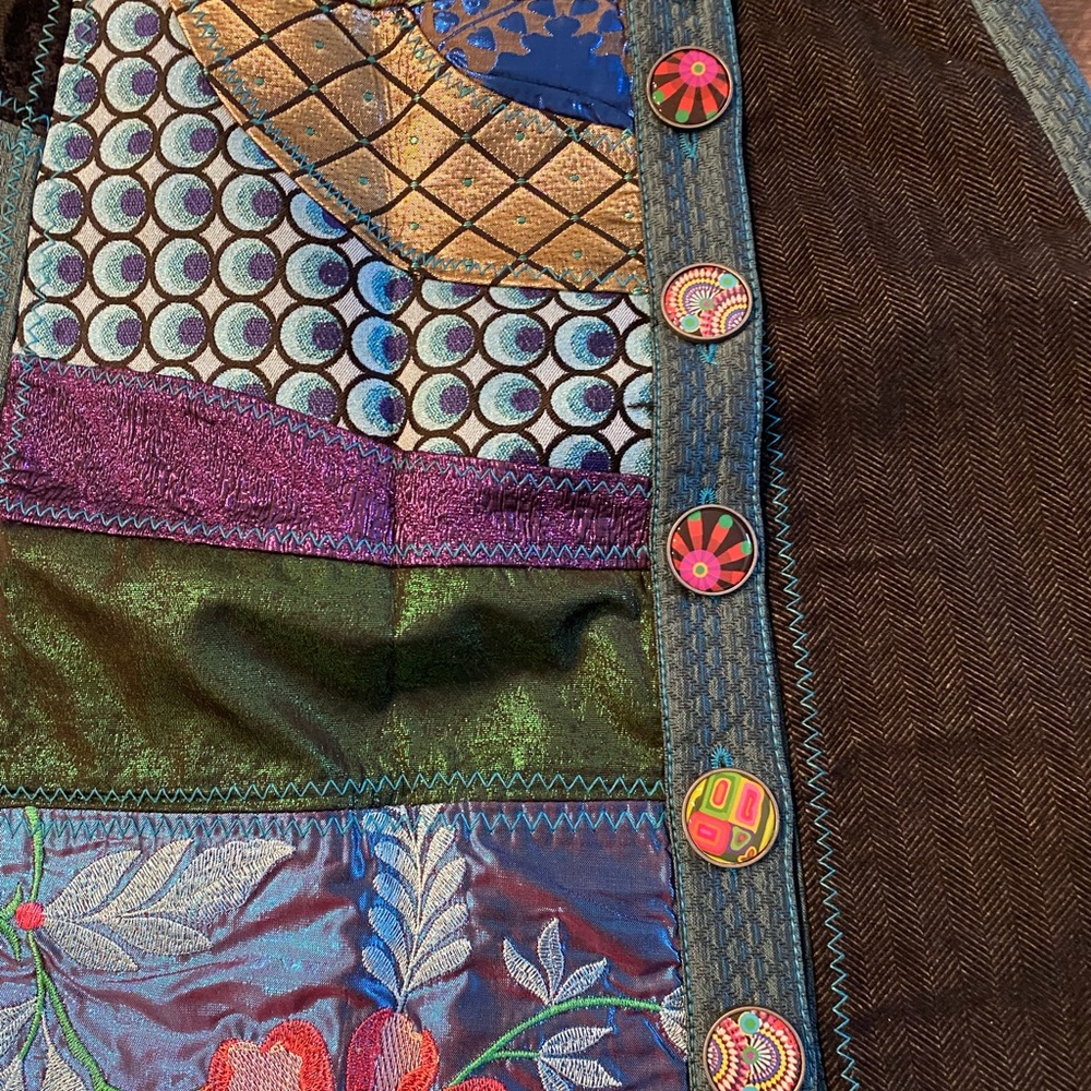 Desigual Skirt, peacock and floral patchwork - Picture 2 of 6